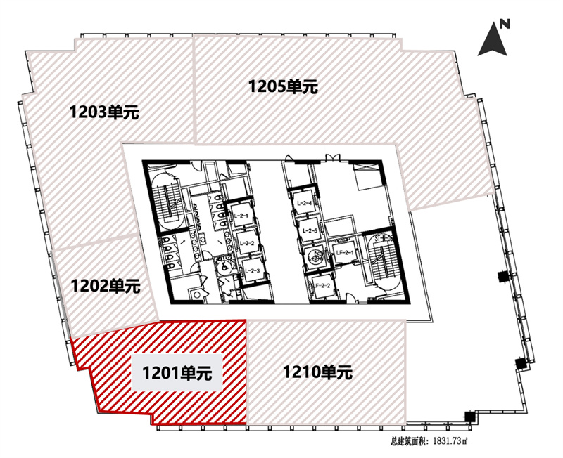 上海绿发中心标准层平面图